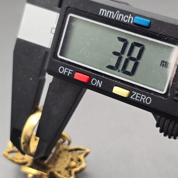 VTG Victorian Revival Turquoise & Faux Seed Pearls Filigree Ring Sz 9 Adjustable - Picture 8 of 10